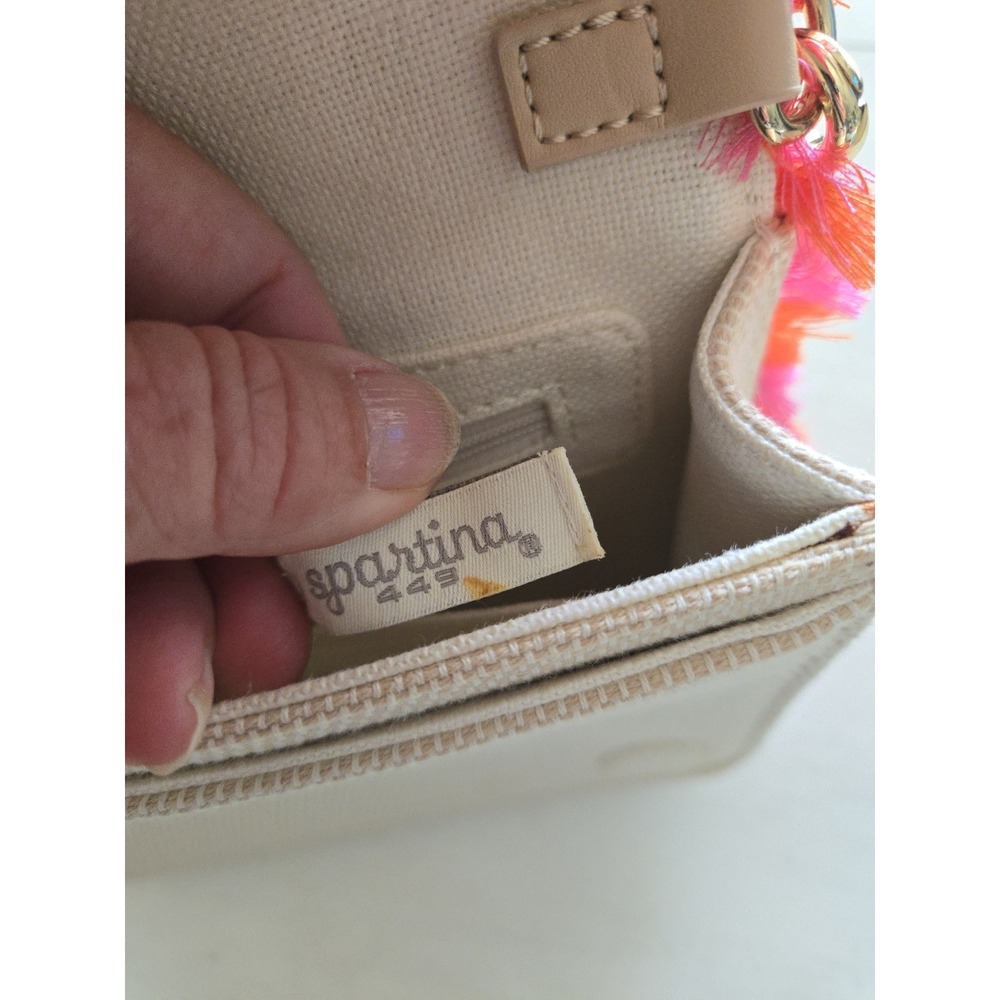 Spartina 449 Bag Crossbody Purse Colorful Adj Strap Fun Floral Woven Embroidery - Picture 14 of 16